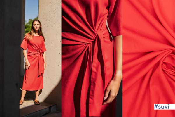 Viskose - Leinen - Uni - summer red - Fibremood 34